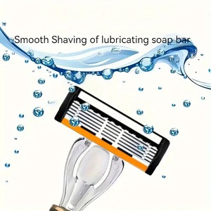 Six Blade Manual Razor With Handle And Holder Stainless Steel For Face Shaving Male Use - Product Image 2