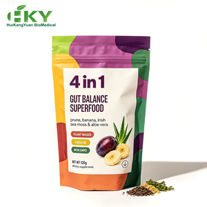 Integratore Alimentare 4 in 1 per l'Equilibrio Intestinale, Miscela in Polvere per la Digestione con Prugna, Banana, Muschio Irlandese e Aloe Vera, 120g, Etichetta Privata - Product Image 1