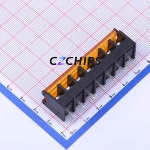 DBT50G-7.62-7P-BK-P Barrier Terminal Block Through hole,P=7.62mm Connector With Cover Plate 7.62mm 1x7P Straight Pin - Product Image 2