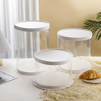 Boîte à gâteaux ronde de luxe 3 en 1, boîtes à gâteaux en plastique transparentes personnalisées, vente en gros