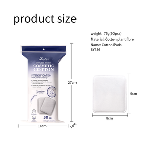 LMLTOP Nouvelle conception de disques démaquillants en <span class=keywords><strong>coton</strong></span> double face de grande taille, douceur, carrés, démaquillants SY456 - Product Image 6