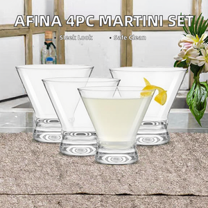 JoyJolt Juego de 4 Vasos de Cóctel Modernos <span class=keywords><strong>Afina</strong></span>, Aptos para Lavavajillas, Vasos de Martini de 8 Onzas para Fiestas - Product Image 2