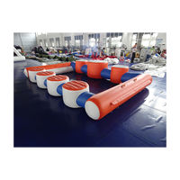 Parc aquatique gonflable commercial, parcours d'obstacles gonflable personnalisé avec toboggan, parc aquatique flottant pour divertissement en mer ou en lac