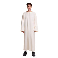 Robe de style arabe médiéval vintage pour Halloween, costume de cosplay missionnaire de Dubaï, rouge et blanc contrastés, pour homme adulte religieux
