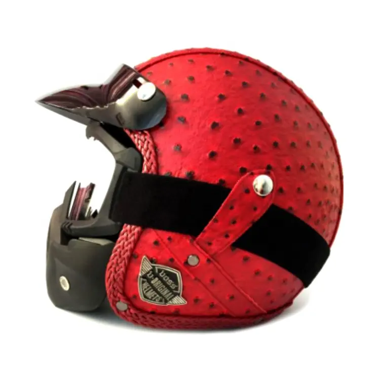 फैक्टरी थोक सुरक्षा व्यक्तिगत खोपड़ी मोटरबाइक Capacete मोटो हेलमेट खुला चेहरा मोटरसाइकिल लाल विंटेज क्लासिक