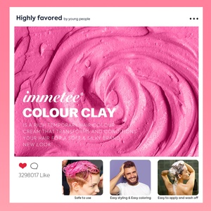 Argilla Colorante per <span class=keywords><strong>Capelli</strong></span> a Lunga Durata, Facile da Risciacquare, Tinta Temporanea Naturale Volumizzante, 9 Colori Solidi - Product Image 3