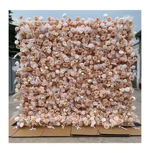 rose Silk Flower Wall Backdrop Hanging Artificial Flower Arrangement for Wedding Christmas & Easter Decoration Wall