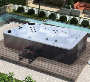 <span class=keywords><strong>Vasca</strong></span> Idromassaggio Esterna Grande con 6-10 Posti, Jacuzzi con Cascata e TV - Product Image 1