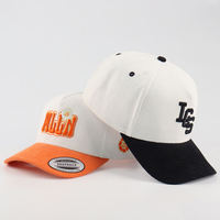 Op maat gemaakte promotionele vintage formele 5-delige baseballcap met 3D puff borduurwerk, fruitlogo, gebogen klep, twill, ademend en waterdicht