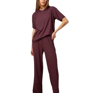 Custom Pajamas Women Short Sleeved Home Wear Satin Pajamas TwoPiece Pajama Sets2024, Fashion High Quality Ice Silk/