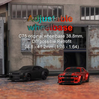 Voiture télécommandée de course C75 RTR 1/76 Drift, jouet de piste, nouvelle voiture de sport à plateau plat améliorée, jouet pour adultes et enfants, cadeau