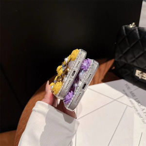 เคสฝาหลังโทรศัพท์มือถือ TPU อะคริลิคเพชร<span class=keywords><strong>เทียม</strong></span>ลายดอกไม้ดอกกุหลาบเต็มจอสำหรับ iPhone 11 12 13 14 15 16 17 Pro - Product Image 3