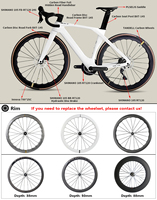 Vélo de Route BXT Entièrement en Fibre de Carbone pour une Conduite Rapide et Efficace Di2 2*12 Vitesses Léger T47 T800 Vélo de Route à Disque en Fibre de Carbone