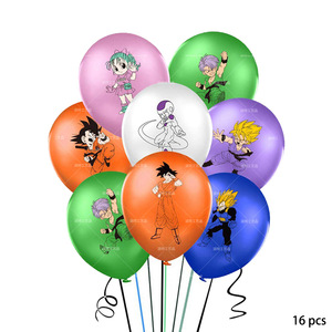 Decoración de dibujos animados regalo dragón <span class=keywords><strong>Goku</strong></span> Vegeta Buu Banner Cake Topper banderas Feliz cumpleaños niños juguetes Anime fiesta globos - Product Image 5