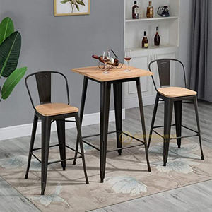 Industrial al aire libre estilo francés Vintage cuadrado MDF madera superior Metal hierro café Bistro Pub <span class=keywords><strong>Mesa</strong></span> de Bar <span class=keywords><strong>alta</strong></span> <span class=keywords><strong>Tolix</strong></span> Bar <span class=keywords><strong>Mesa</strong></span> - Product Image 2