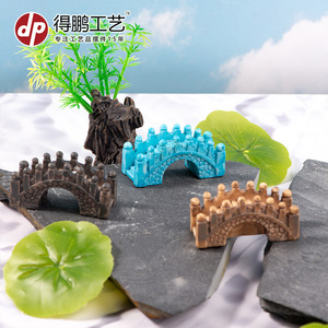 Adornos de Puente en Miniatura de Resina, Color Gris Marrón Azul, Decoraciones para Jardín Interior y Exterior D1453 - Product Image 1