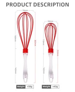 Batidor de Huevos Manual de Silicona con Mango de PP, Utensilios de Cocina Ecológicos para Repostería Casera - Product Image 2