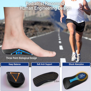 Plantillas para Fascitis Plantar con Soporte <span class=keywords><strong>de</strong></span> Arco <span class=keywords><strong>de</strong></span> Espuma Viscoelástica Poron y Taloneras para Alivio del <span class=keywords><strong>Dolor</strong></span> <span class=keywords><strong>de</strong></span> Talón y Pies Planos, Antideslizantes, para Mujer y Hombre, Negras - Product Image 3