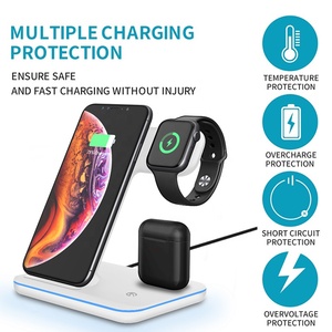 15W <span class=keywords><strong>Chargeur</strong></span> Rapide Sans Fil Qi Pour <span class=keywords><strong>iPhone</strong></span> 11 XS XR X 8 Samsung S10 S9 10W 3 en 1 Station De Charge pour <span class=keywords><strong>Apple</strong></span> Watch 5 4 3 Airpods - Product Image 6