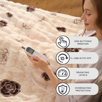 Couverture électrique en fourrure de lapin ultra douce, 10 niveaux de chauffage, chauffage rapide pour la chaleur du lit en hiver, taille king queen