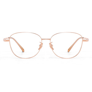Montura de gafas ovaladas retro para mujer 33023, montura completa de titanio ultraligera, lentes de PC, diseño ligero - Product Image 4