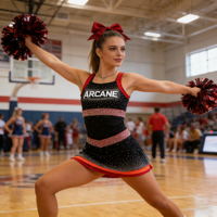 Tenue de cheerleading style universitaire, design d'équipe classique, cristaux AB, grande taille, respirante, confortable, imprimé numérique, pour événements scolaires