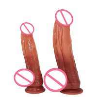 Dildo en silicone à effet dégradé, réaliste, extra-large, doux, épais et long, jouet sexuel pour femmes