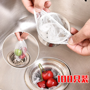 <b>Kitchen</b> Drain Filter Bags 100Pcs Plastic Sink Anti <b>Clogging</b> Water Cutting Bags For Liquid Filter - Product Image 1