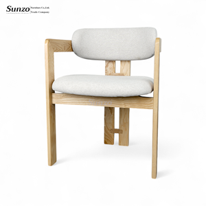 Silla de Comedor Moderna de Lujo en Madera Maciza con Cojín Tapizado para Restaurante, Sala de Estar o Villa - Product Image 6
