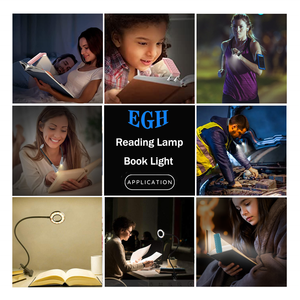 Egh Xách Tay Trắng Mini sách ánh sáng <span class=keywords><strong>LED</strong></span> USB sạc Clip-on đèn thuận tiện và thoải mái đọc sách Đèn bàn - Product Image 2