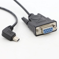Cable de serie Mini B, ángulo recto de 90 grados, personalizado, USB a hembra, DB9, RS232