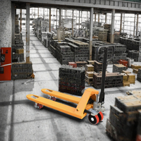Nouvelle chariot élévateur manuel OEM personnalisé, transpalette hydraulique manuel, châssis en acier robuste, capacité de charge de 2 tonnes pour la manutention de marchandises en usine