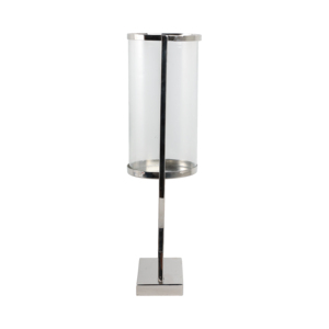 Metal And <b>Glass</b> Hurricane Candle Holder Contemporary Pillar <b>Candlestick</b> Table Centerpiece Decorative Elegant - Product Image 3