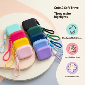 OEM <b>Silicone</b> Storage Bag Mini Pouch Small Accessories Charging Cables Children Coin Purse Portable Stock Pink - Product Image 3