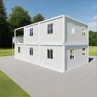 Maisons conteneurs résidentielles modernes à bas prix, maisons préfabriquées à 2 étages, maisons conteneurs détachables avec mur-rideau en verre