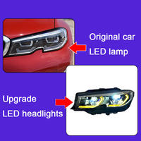 Pour BMW Série 3 G20 2020-2022 : Ensemble de phares LED avec lentille laser, feux de jour DRL Spoon, double couleur blanc-jaune, version améliorée