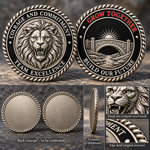 Pièces de monnaie personnalisées Lion et Pont avec motifs en relief pour la reconnaissance des équipes d'entreprise et les cadeaux pour employés OEM ODM - Product Image 3