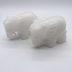 <span class=keywords><strong>Elefantes</strong></span> <span class=keywords><strong>de</strong></span> Jade Blanco Natural <span class=keywords><strong>de</strong></span> Fengshui para Decoración del Hogar, Venta al por Mayor - Product Image 3