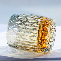 Verres à whisky en cristal sculpté à la main de style Edo Kiriko, 310 ml, ambre gris, boîte cadeau, design moderne et luxueux, nouvelle arrivée