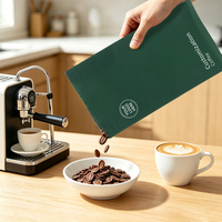 Sachet plat refermable en gros à fond plat, scellé sur 8 côtés, en plastique laminé pour l'emballage de café, thé et aliments secs