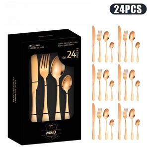 Juego de Cubiertos de Acero Inoxidable de 24 Piezas en Caja de Regalo, Cubertería Occidental de Alta Gama, Cuchillo y Tenedor para Carne, 4 Juegos - Product Image 6