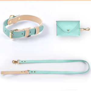 Gran oferta, correa de perro de cuero personalizada ajustable de lujo, collares para mascotas, conjunto de Collar y correa para perro - Product Image 1