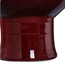 Vase en céramique de porcelaine rouge émaillée à la main pour décoration intérieure de luxe traditionnel chinois antique - Product Image 3