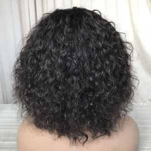 Envío gratuito y de calidad superior del pelo humano de la Virgen de la onda de agua regular peluca con bang 10" - Product Image 3