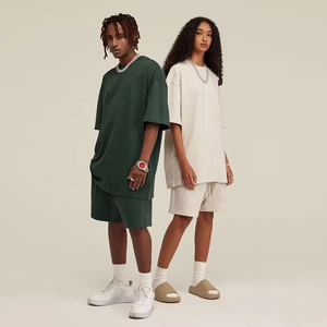 T-shirt Homme Oversize à Col Rond et Manches Courtes en Tissu Lourd FOG Uni pour l'Été 2024 - Product Image 1