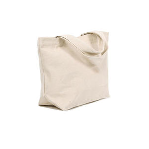 Bolsa de lona de algodón reciclable con asa larga y logotipo personalizado Impresión Lisa Carta y patrón para compras y embalaje de comestibles - Product Image 1