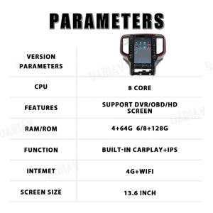 Radio para Auto de 13.6 Pulgadas para Dodge Ram 2019-2024, Android 12, Pantalla Vertical, Multimedia, Auto Estéreo, Carplay, GPS, Navegación, 128GB - Product Image 6