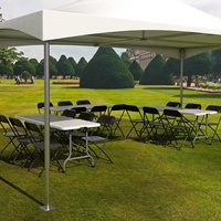 8ft Rectangulaire 10 Personnes Garden Event Party Dining White HDPE Table et chaise pliantes d'extérieur