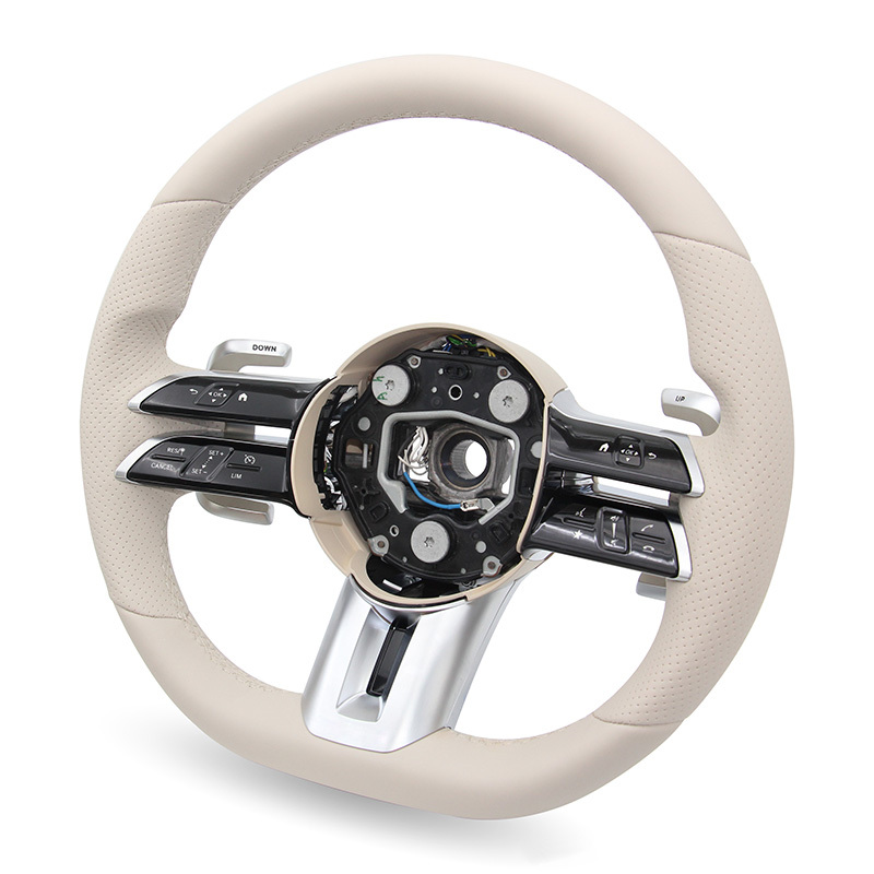 Black Leather Lenkrad Steering Wheel (Mercedes-Benz Fitment), photo 4