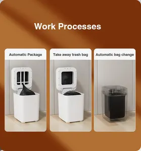 Bin Automatic Self Package Seal Change Smart Trash Can Garbage Bin Induction Sensor 17L Infrared Bathroom Pop Up Lid JustBeEasy